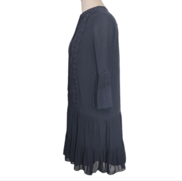 Loft Dress Ruffles and Lace Relaxed Fit Navy Size 6 - Picture 11 of 17